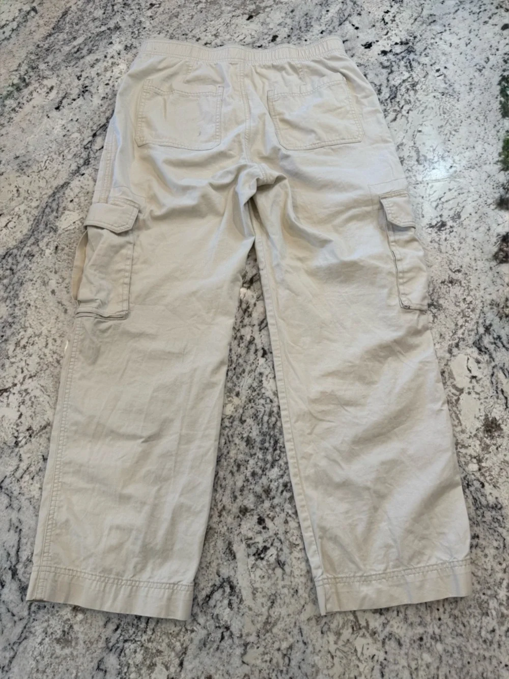 Abercrombie & Fitch Cream Cargo Pants Wide Leg Utility Size 12 - Picture 3 of 9